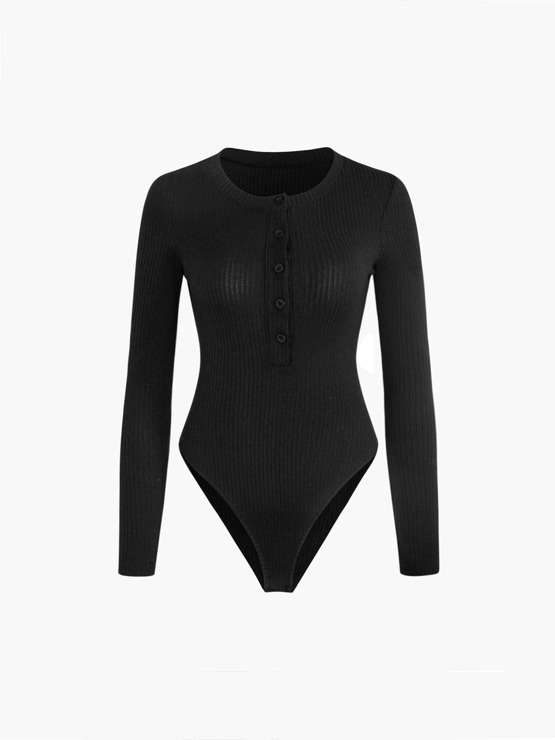 Casuals - Button Down Ribbed Bodysuit met Lange Mouwen