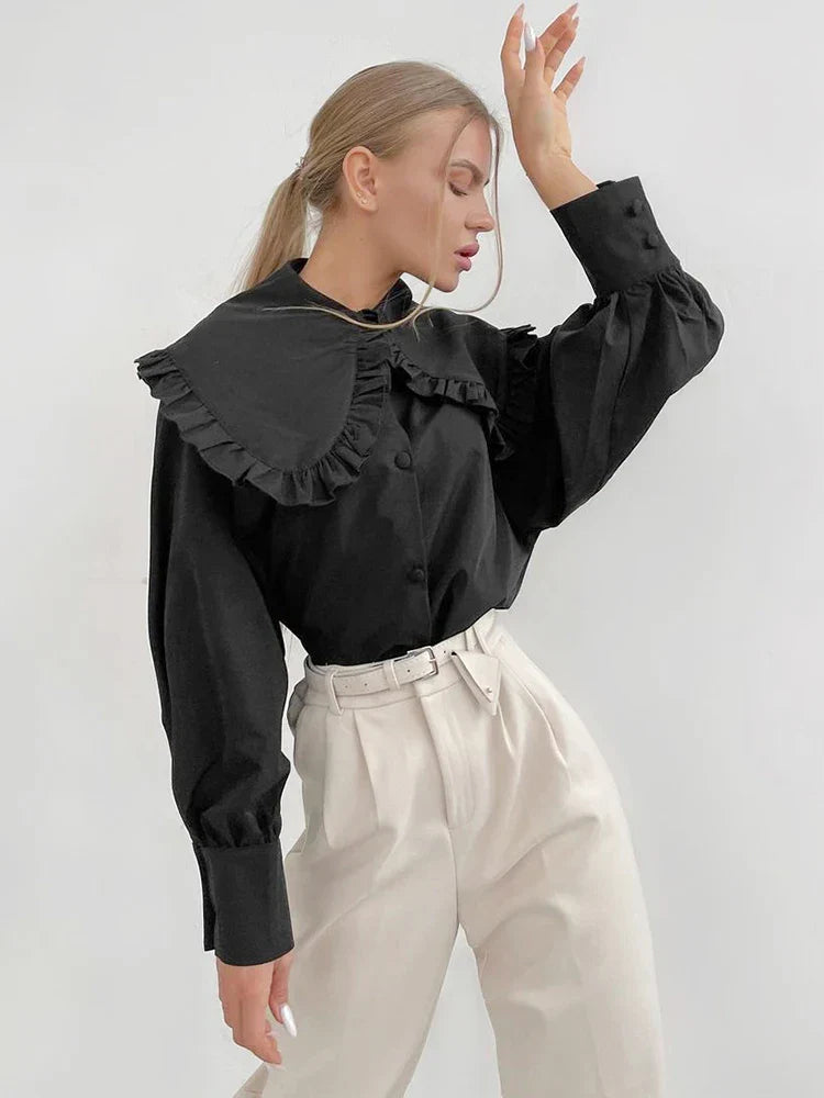 Casual Blouse With Ruffles